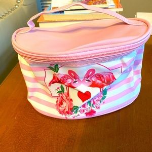 Romantic salons, pink and white cosmetic bag. Four available. NWT